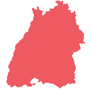 Karte Baden-Württemberg rot