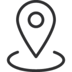 schwarzes Symbol mit Standortpin