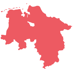 roter Umriss von Niedersachsen
