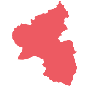 roter Umriss von Rheinland-Pfalz