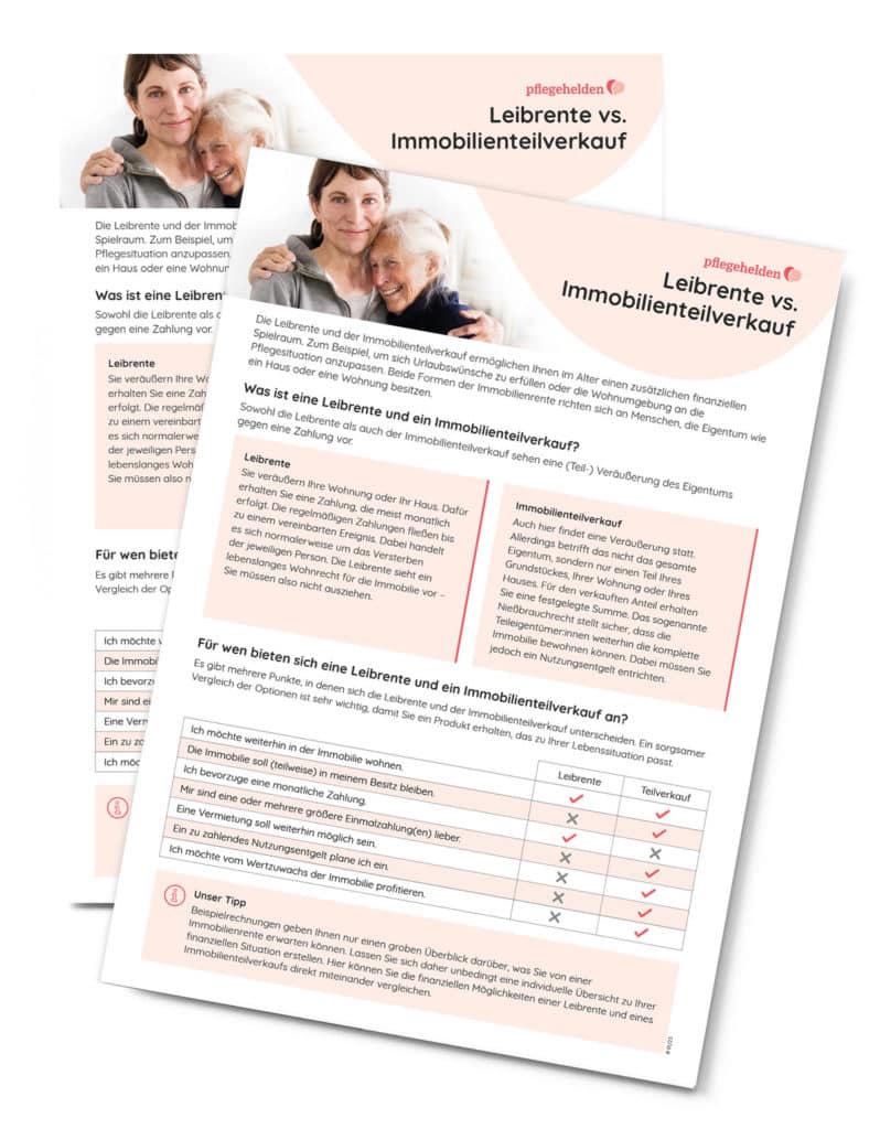 Pflegehelden Checkliste Leibrente Vs Immobilienteilverkauf